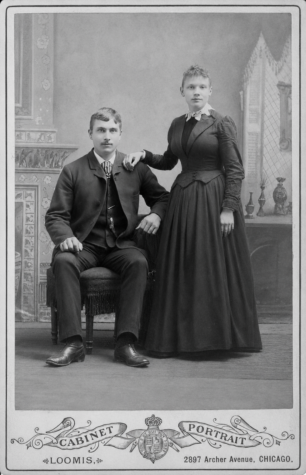 Andrew Petersen and Karen Marie Johansen, engagement or wedding  photo.
