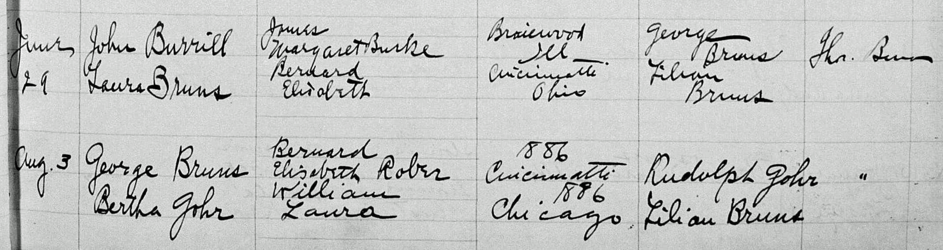 Burill-Bruns marriages 1911 Chicago5