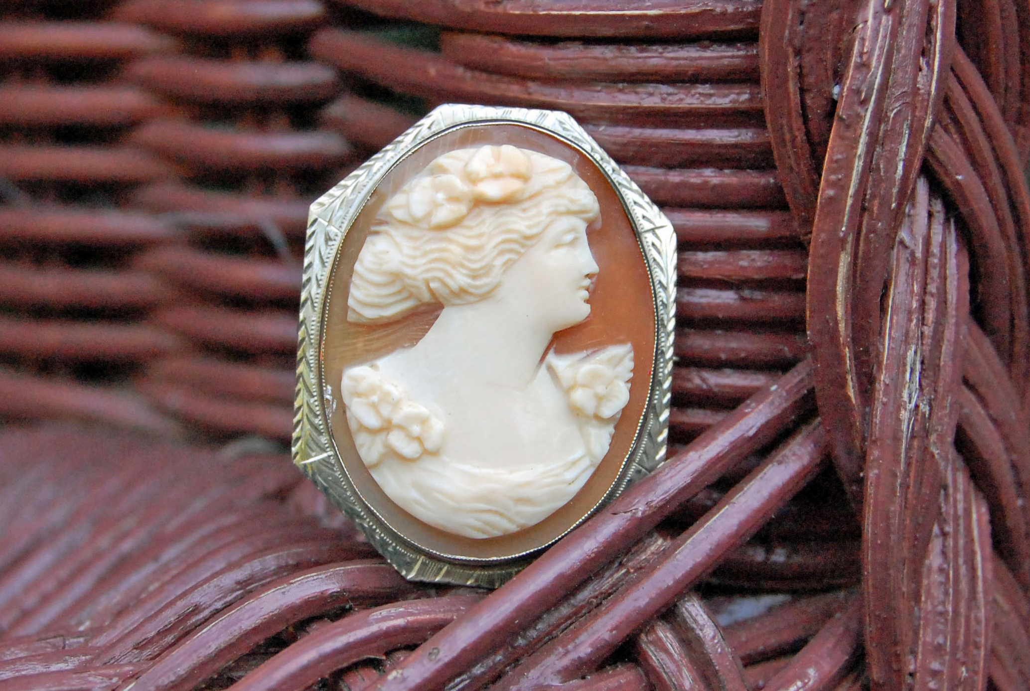 Cameo worn by Hans Petersen in his wedding portrait, Belle Prairie, Nebraska.