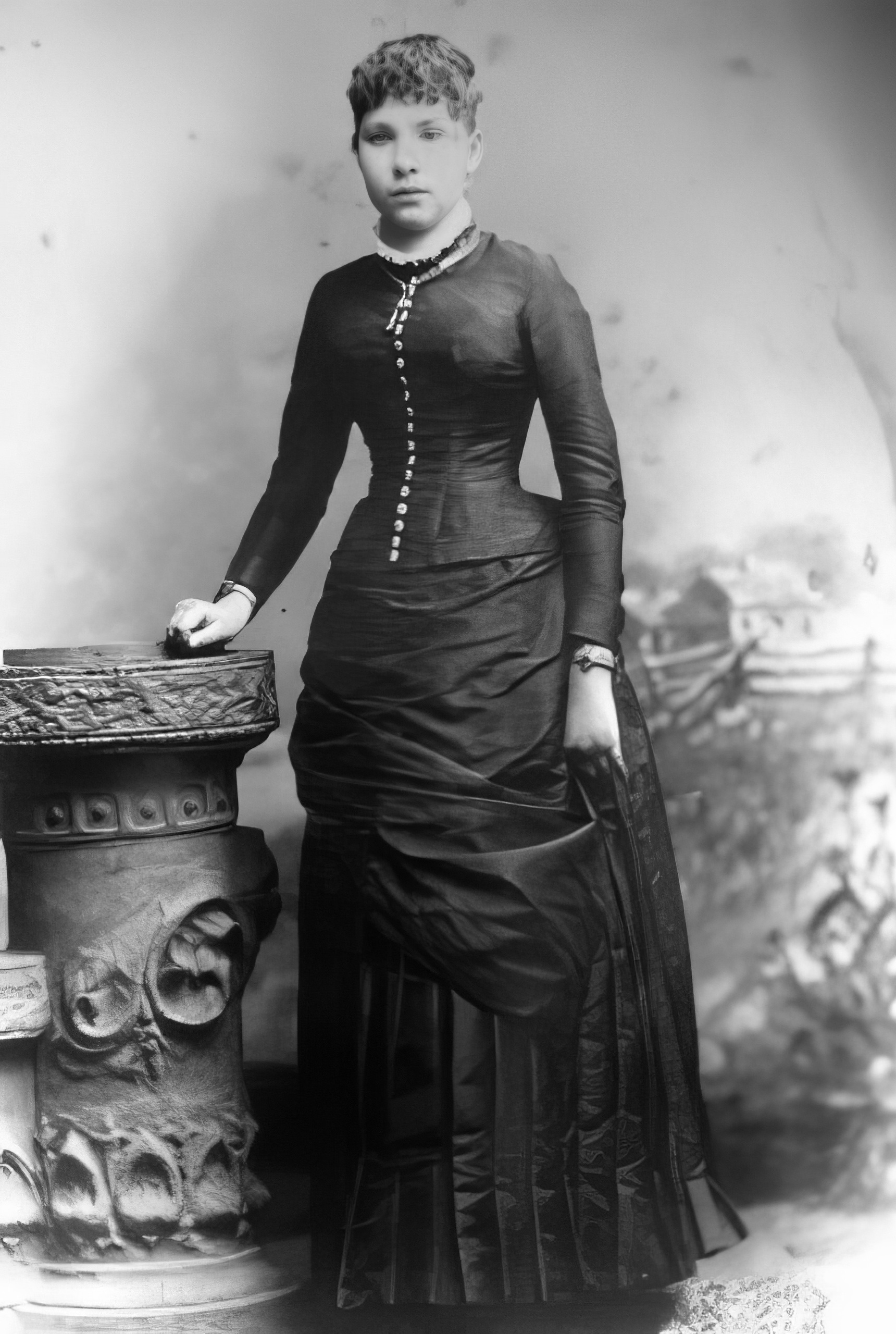 Caroline Wilhelmine Auguste Holtz, engagement portrait, Beemer, Nebraska.