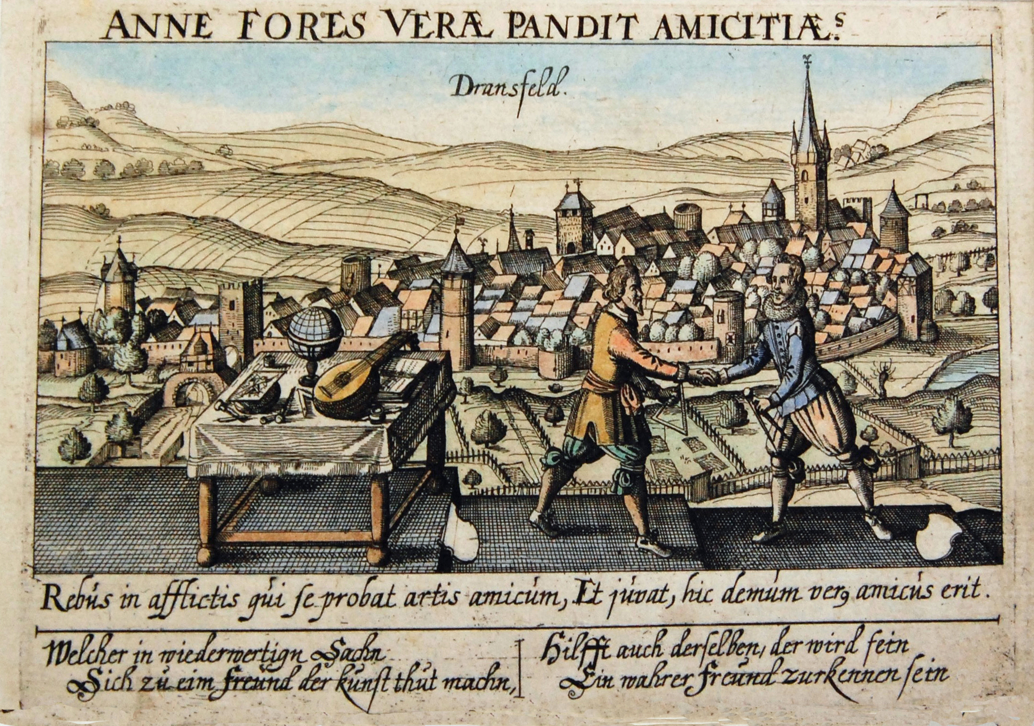 This engraving by Meisner and Kieser illustrates the friendliness of Dransfeld.
