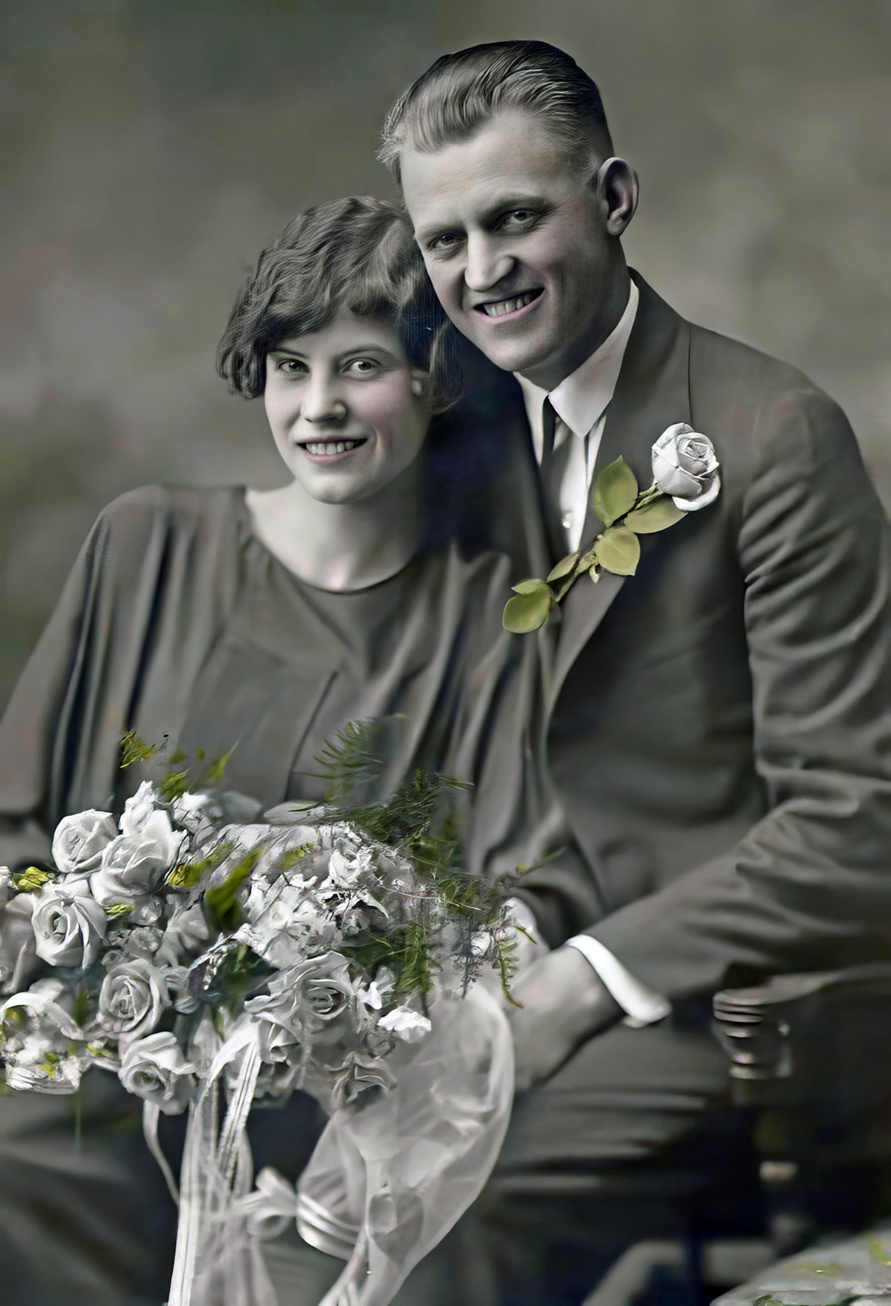 Marriage portrait, Emma Gohr and Harry Olson, 1925
