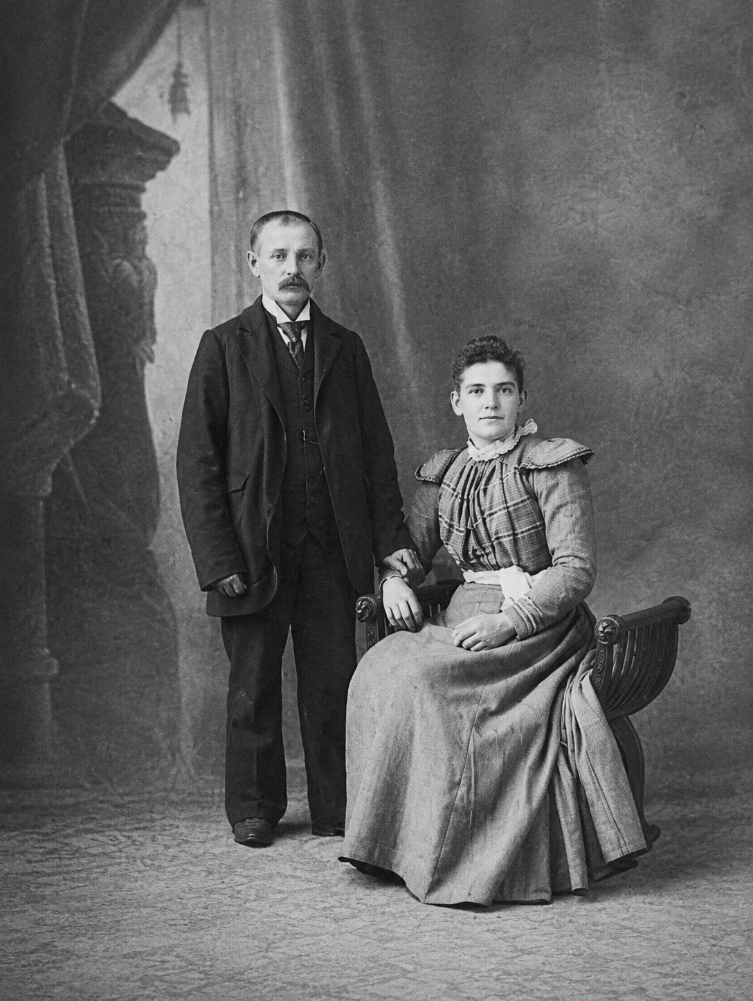 Ernst Otto Lehrmann and Mary Anna Kaufmann, wedding portrait, Milwaukee