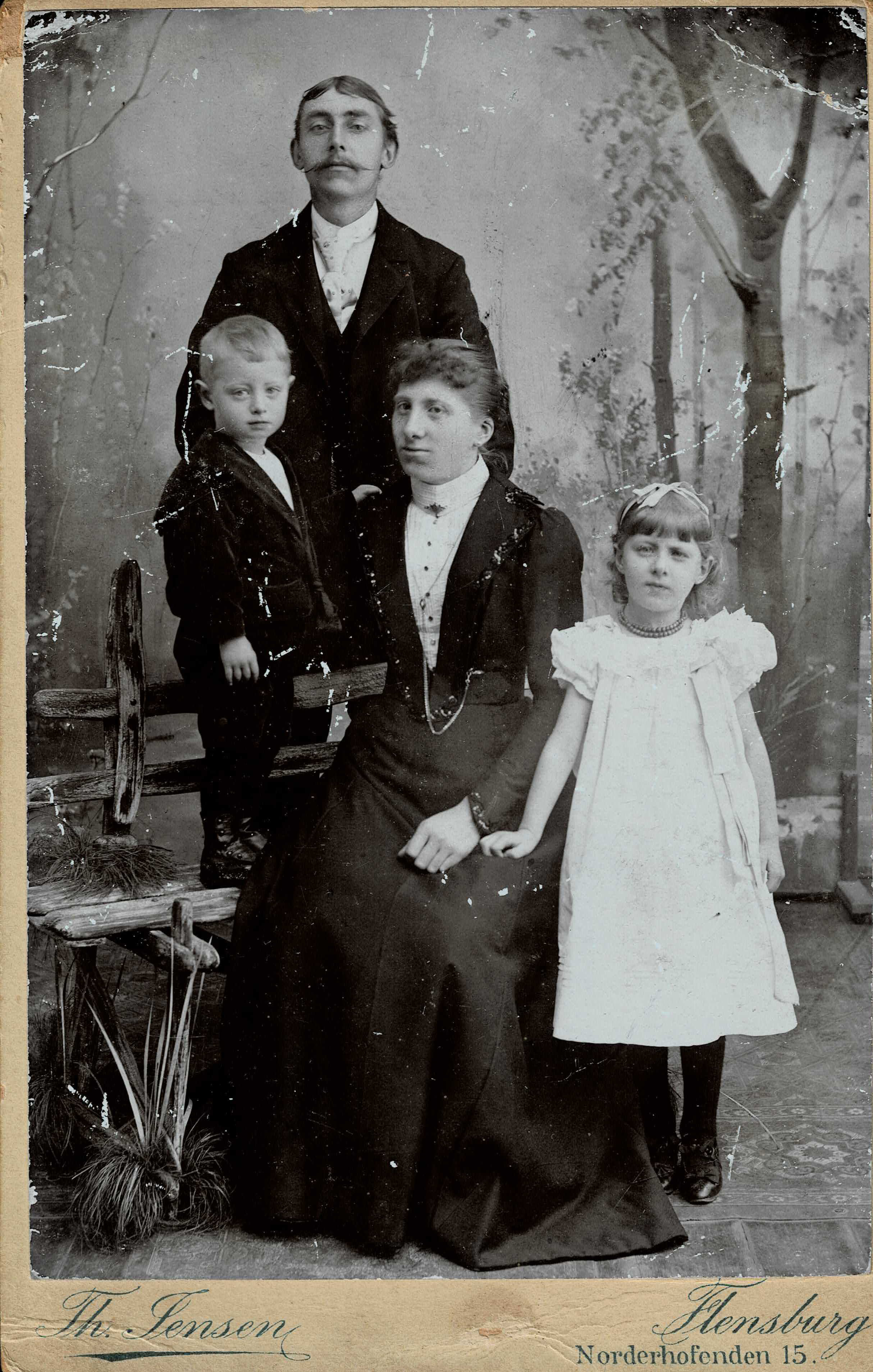 Christian and Anna (Brodersen) Feldschau with Henry and Mary, Flensburg