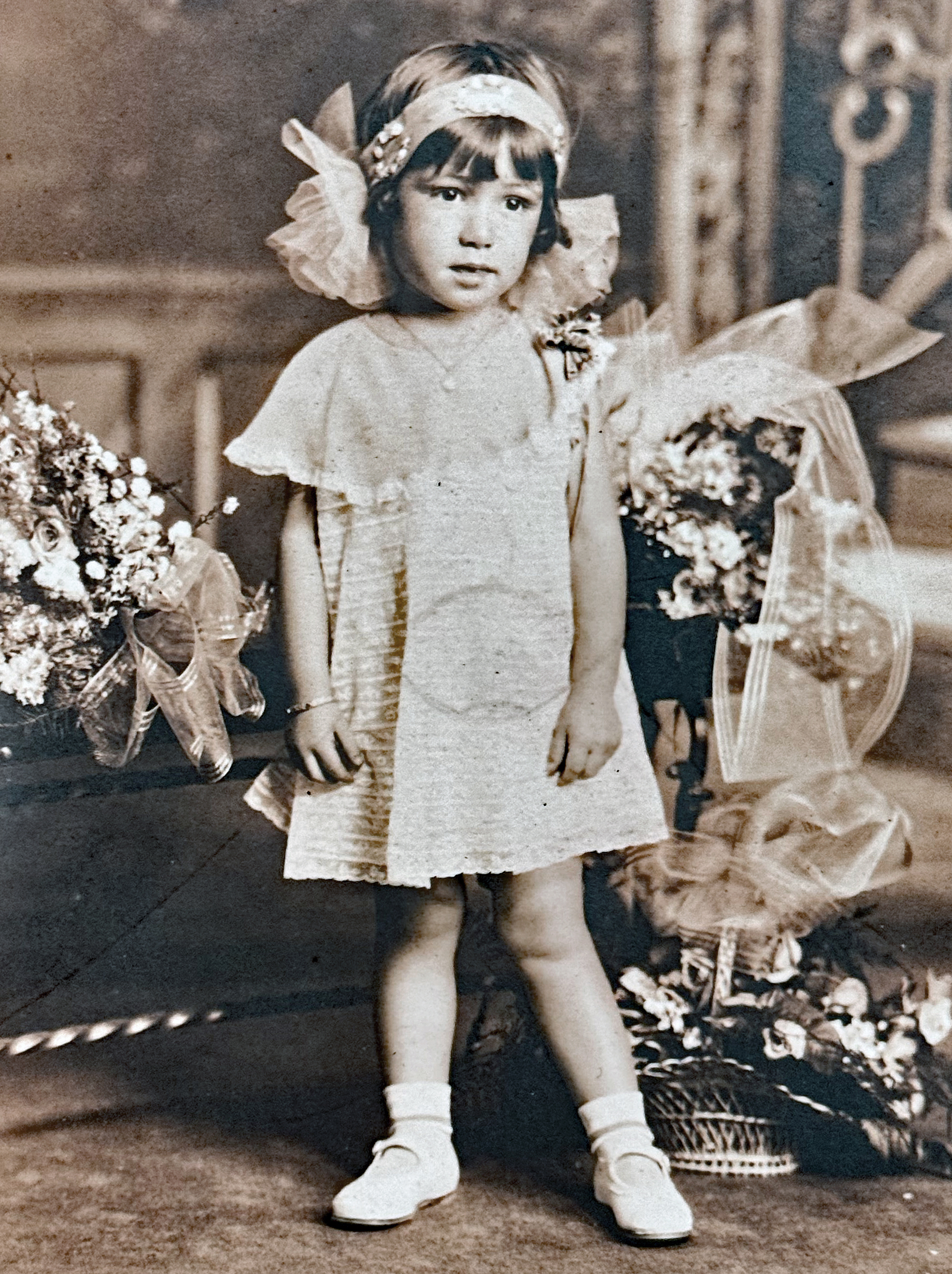 This flower girl was part of Marjorie Petersen's and Art Lehrmann's wedding.
