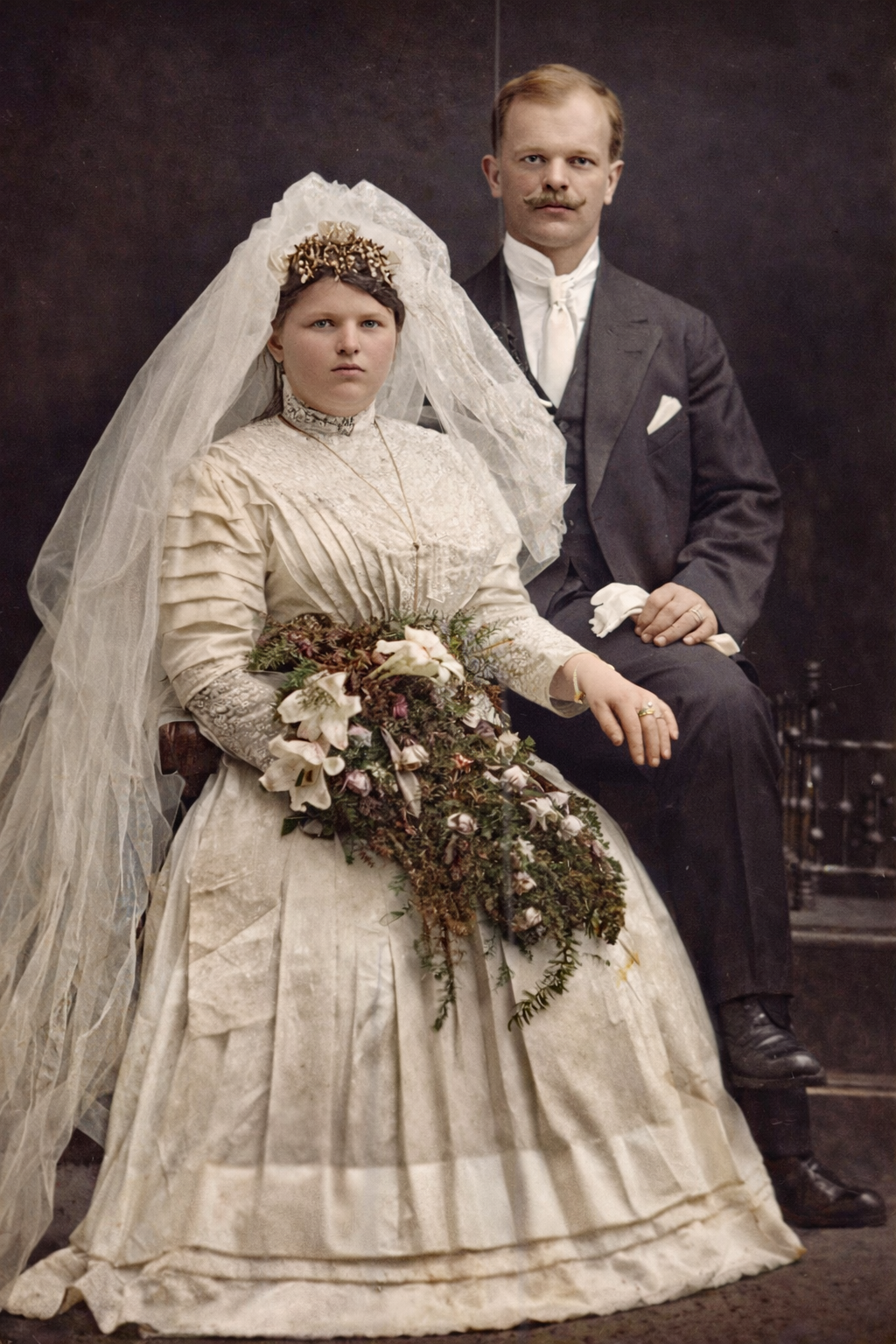 Unknown wedding couple, Chicago, Illinois, 1905