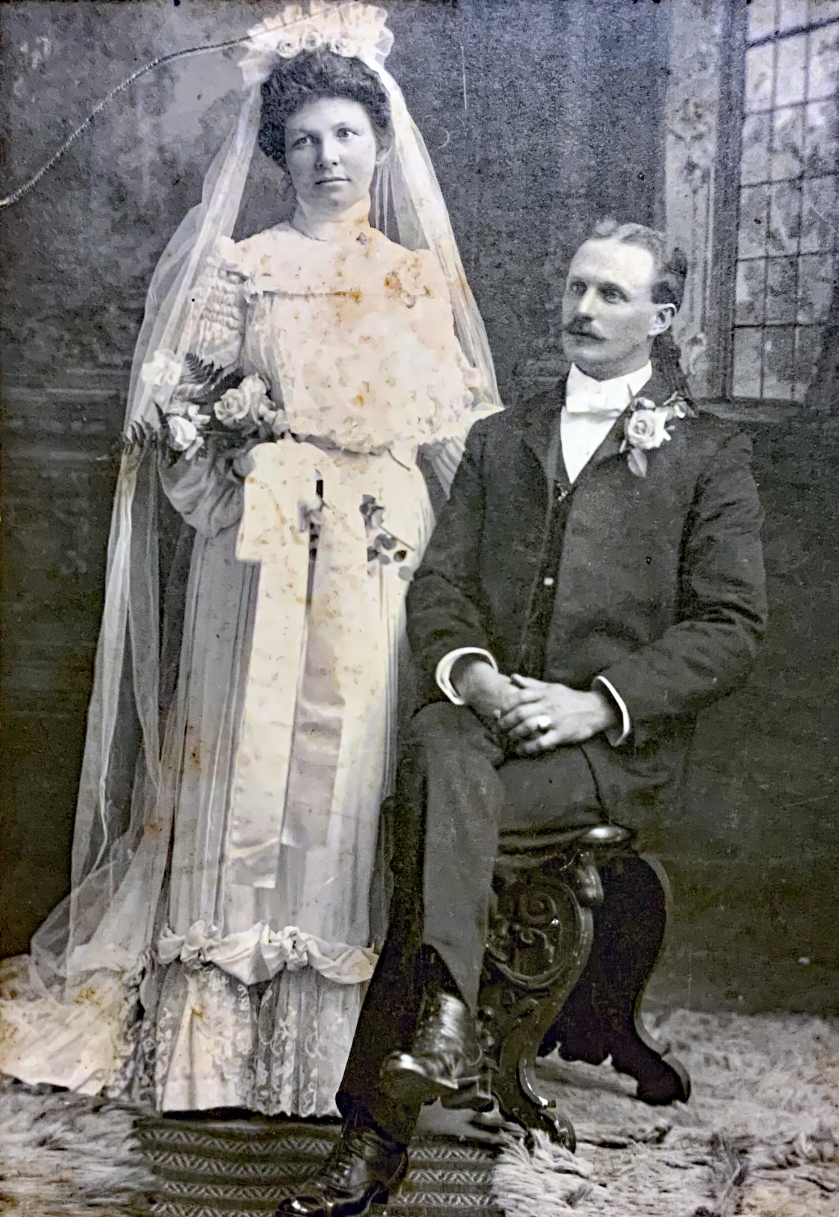 Henry William Trabant and Louise Rosina Nolting, marriage portrait, Indiana