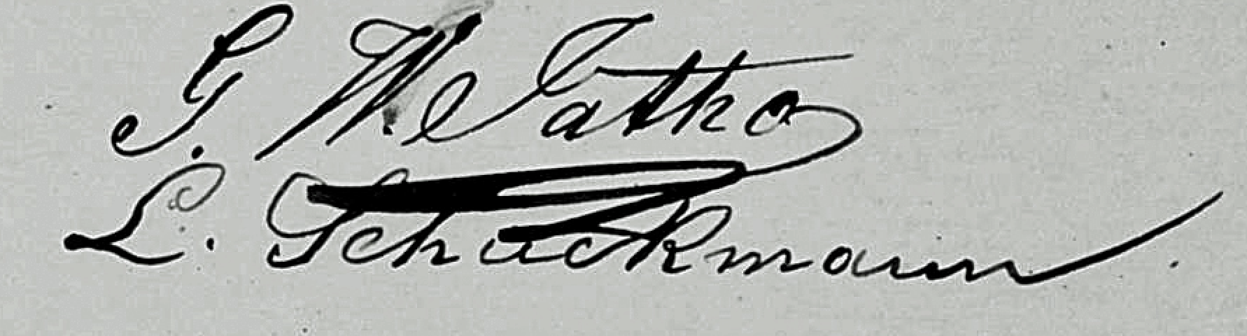 Signatures for marriage bond, Jatho and Schuckmann, 1853