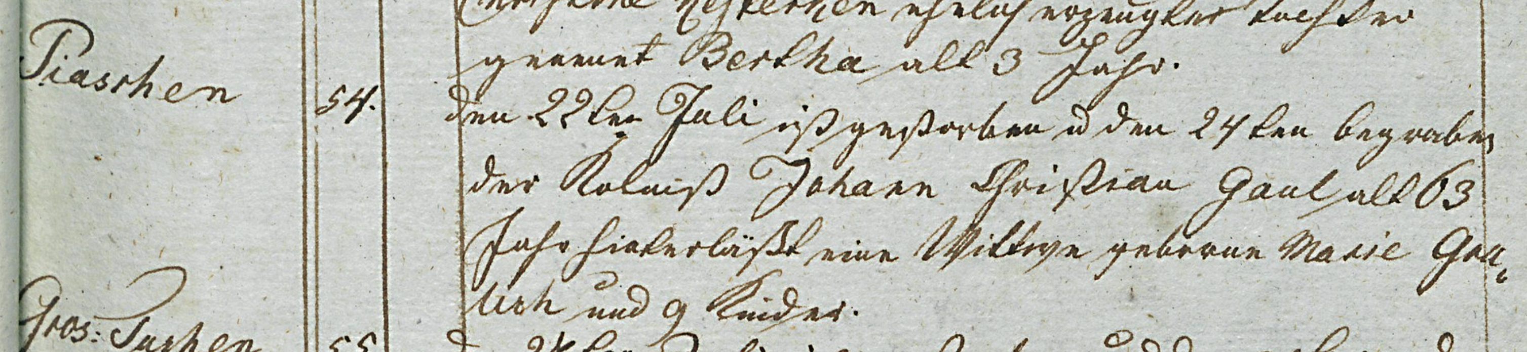 Johann Christian Gaul death, 1830