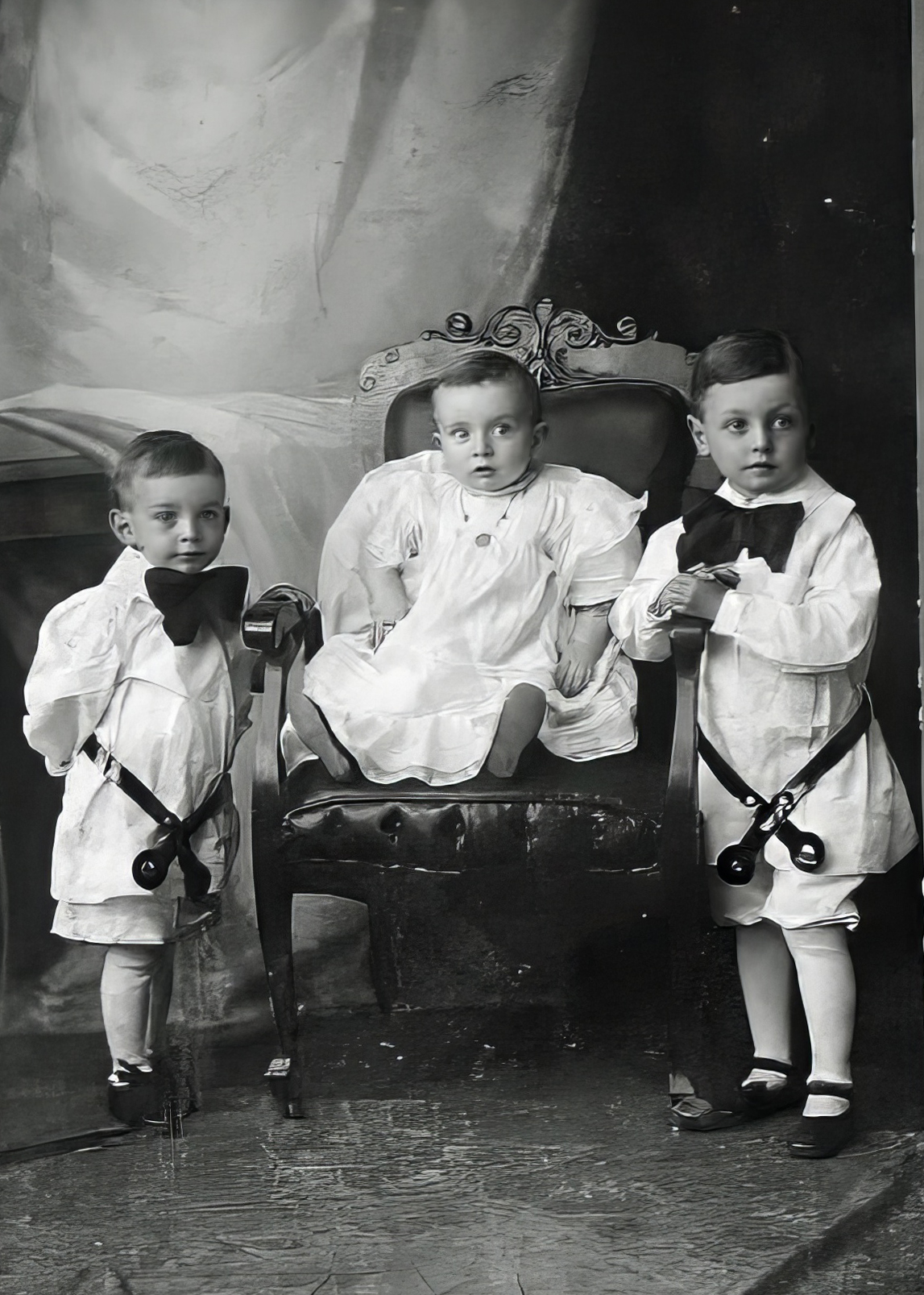 John, Hugh, and baby Frank McNulty, brothers of Grace McNulty DeTolve, Chicago.