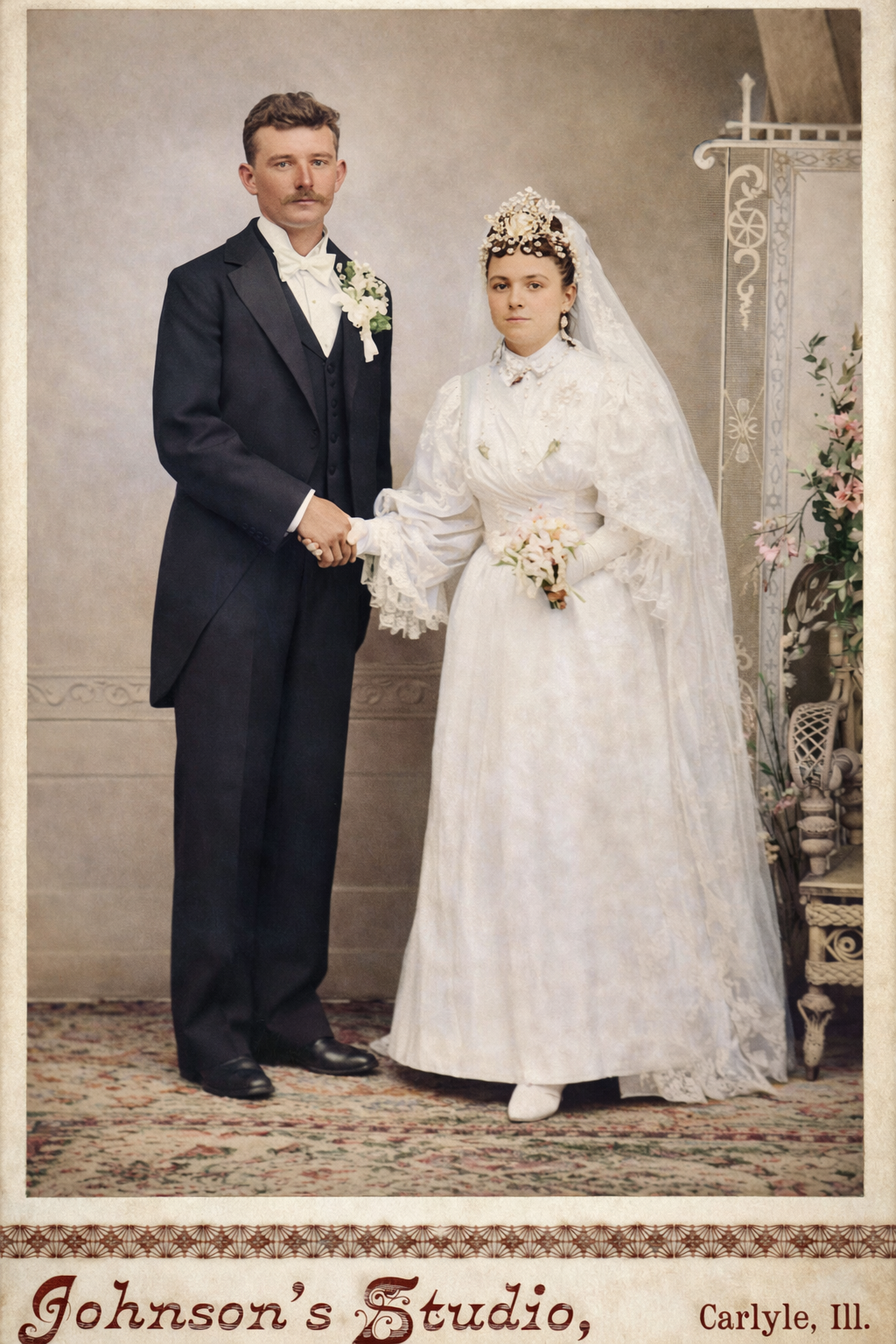 Schuchmann-Sippel marriage, Carlyle, Illinois, 1895