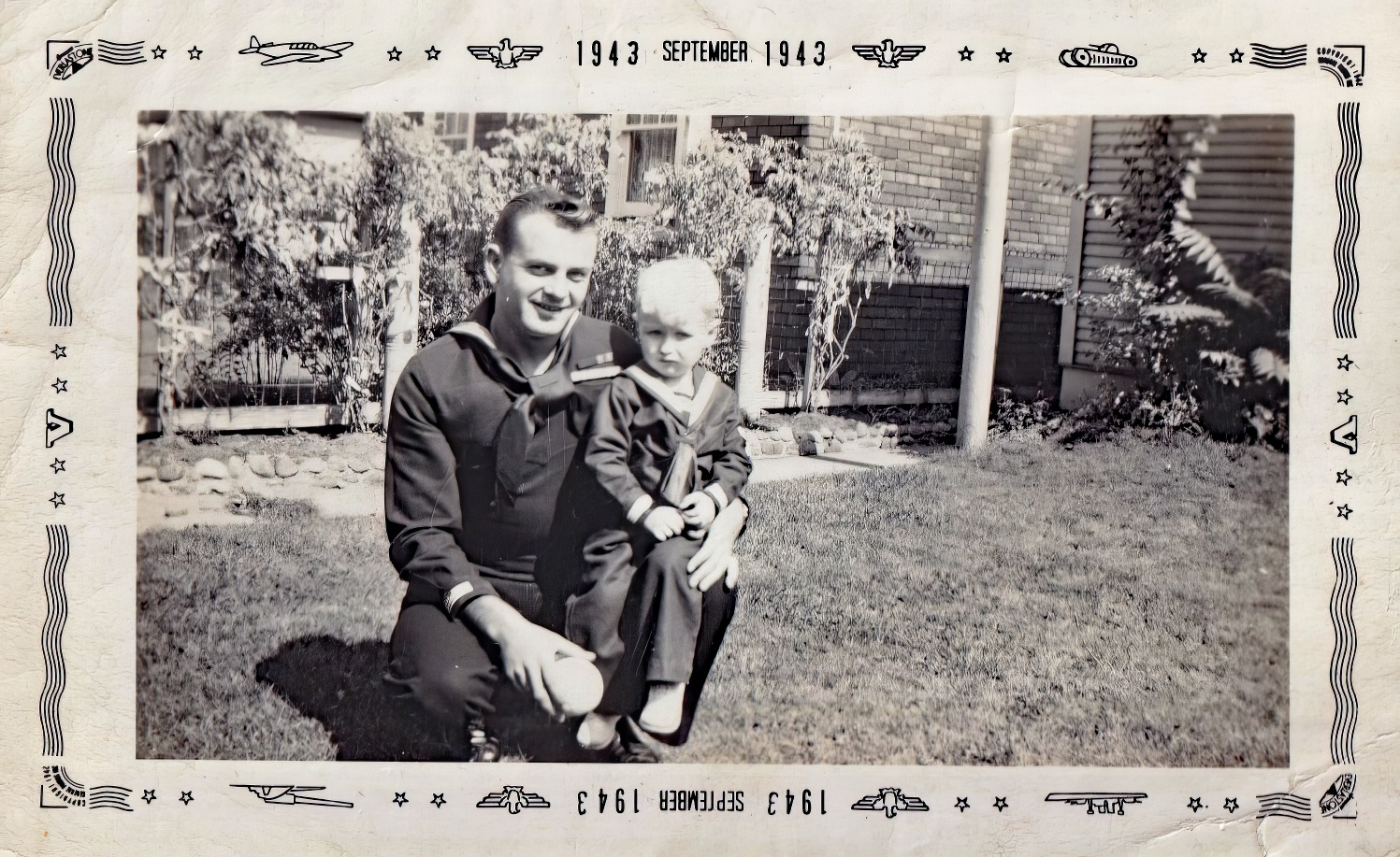 Leo Skiba and Ted Zeltes (later Ted Maynard) playing ball in Chicago, Illinois.