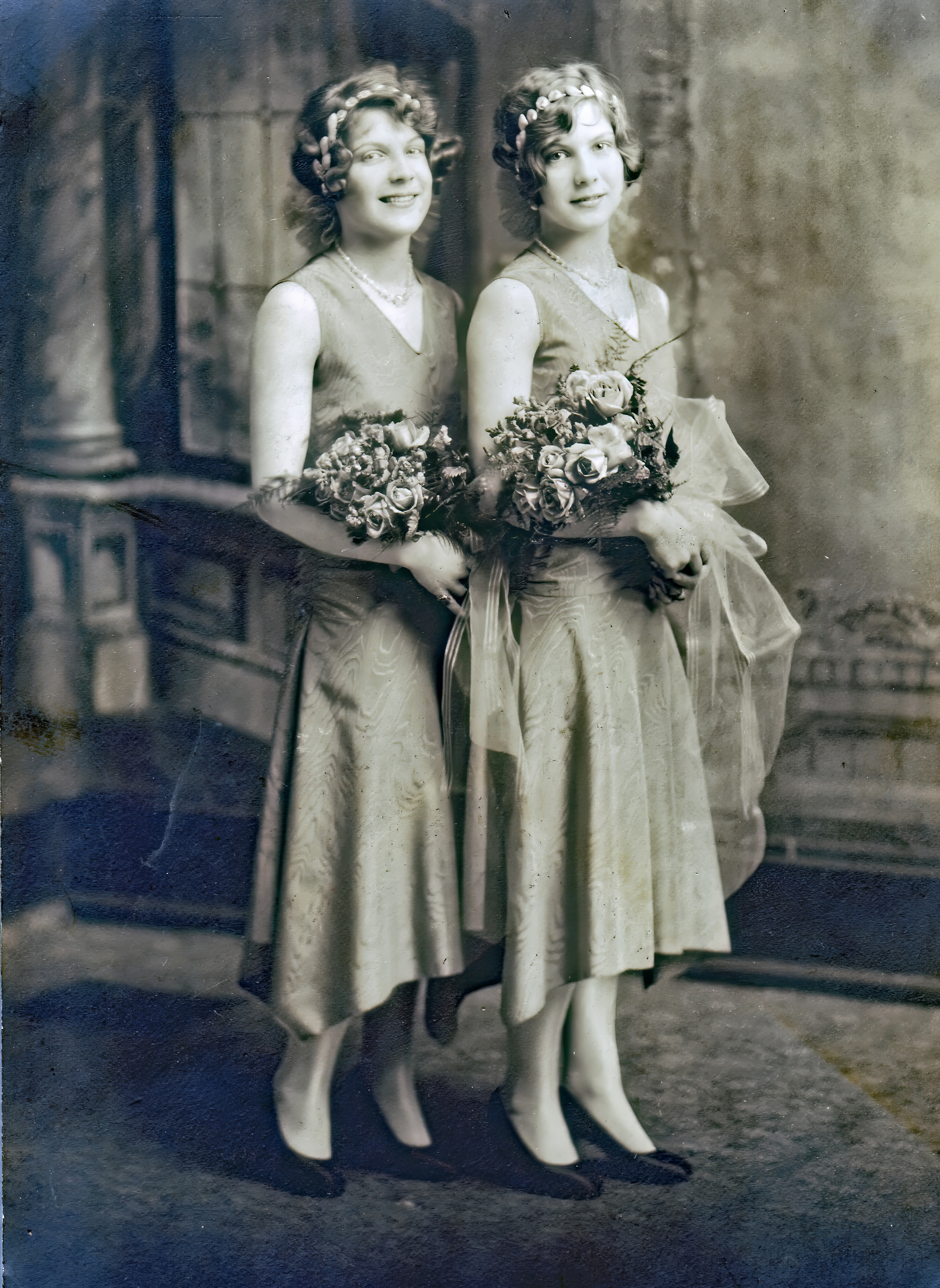 Margaret (Marge) and Myrtle Petersen, likely high school graduation, Milwaukee.