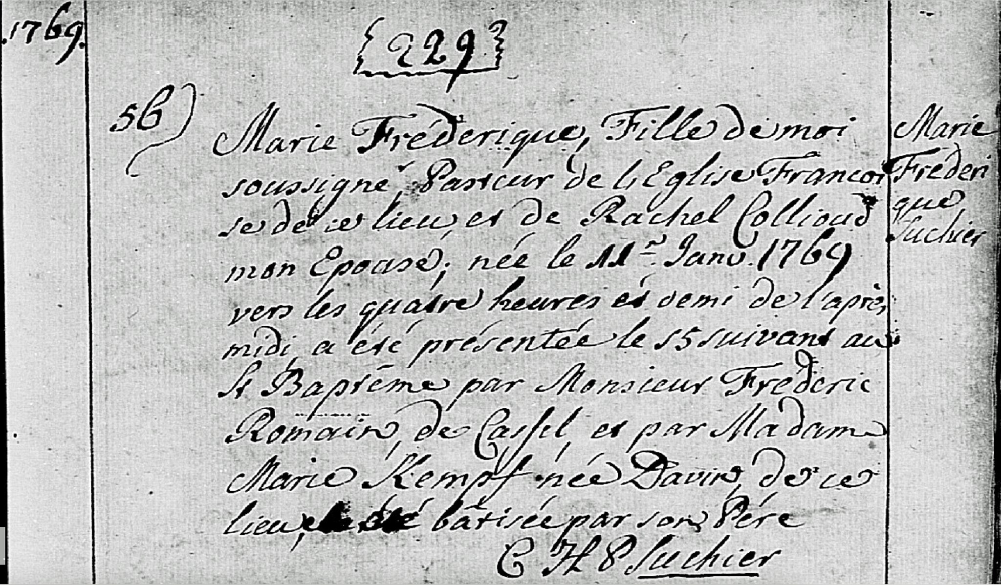 marie frederique Suchier baptism 1769