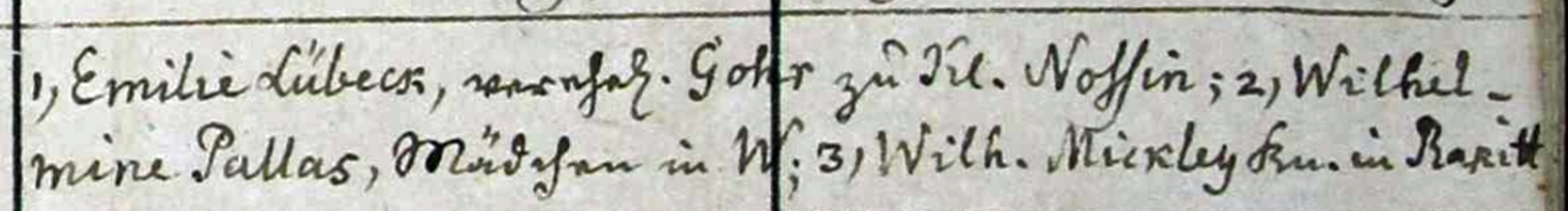Godparents, baptism for Rosalie Wilhelmine Pallas, 1939