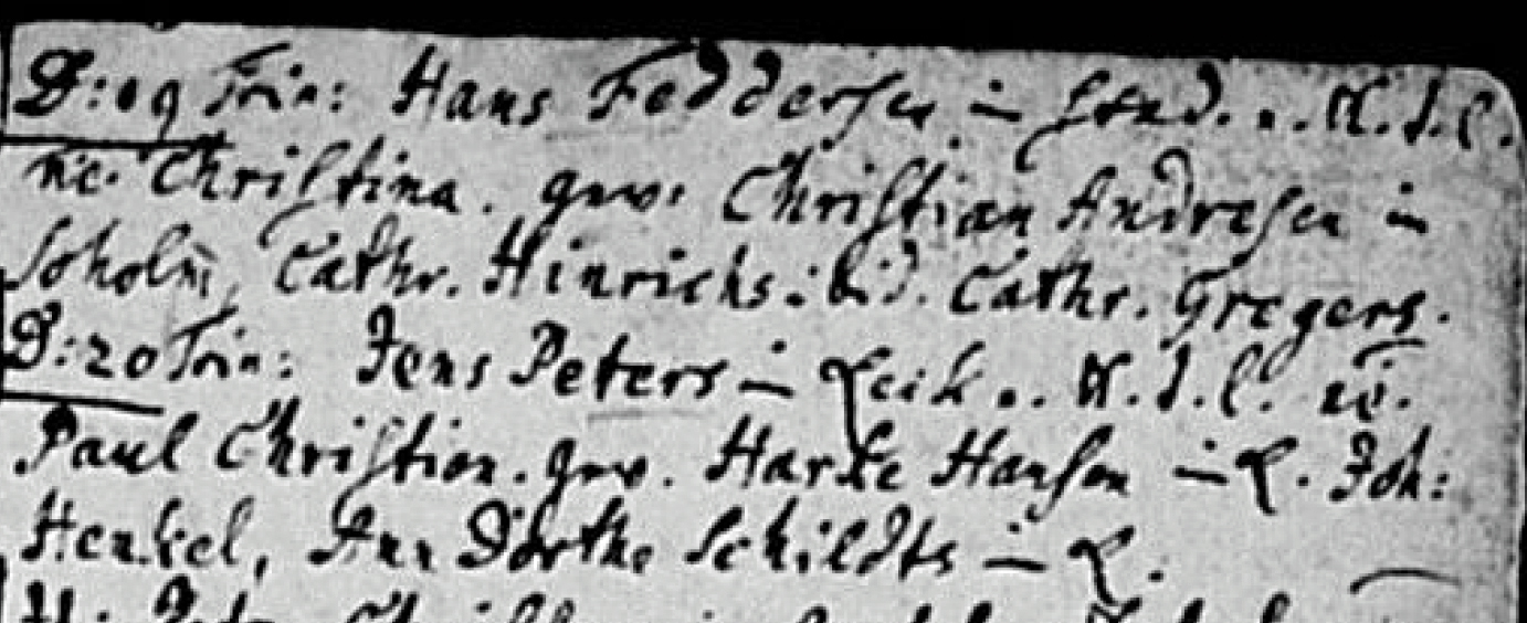 Paul Christian Jensen baptism 1750