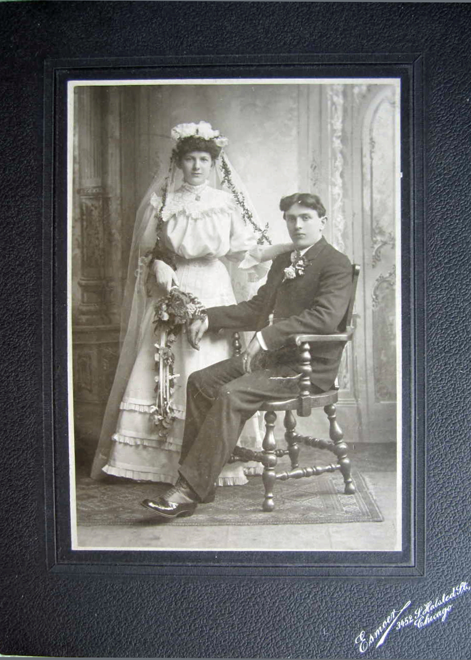 Wedding photo, Paul Conrad Gohr and Franziska Schmude, 1906
