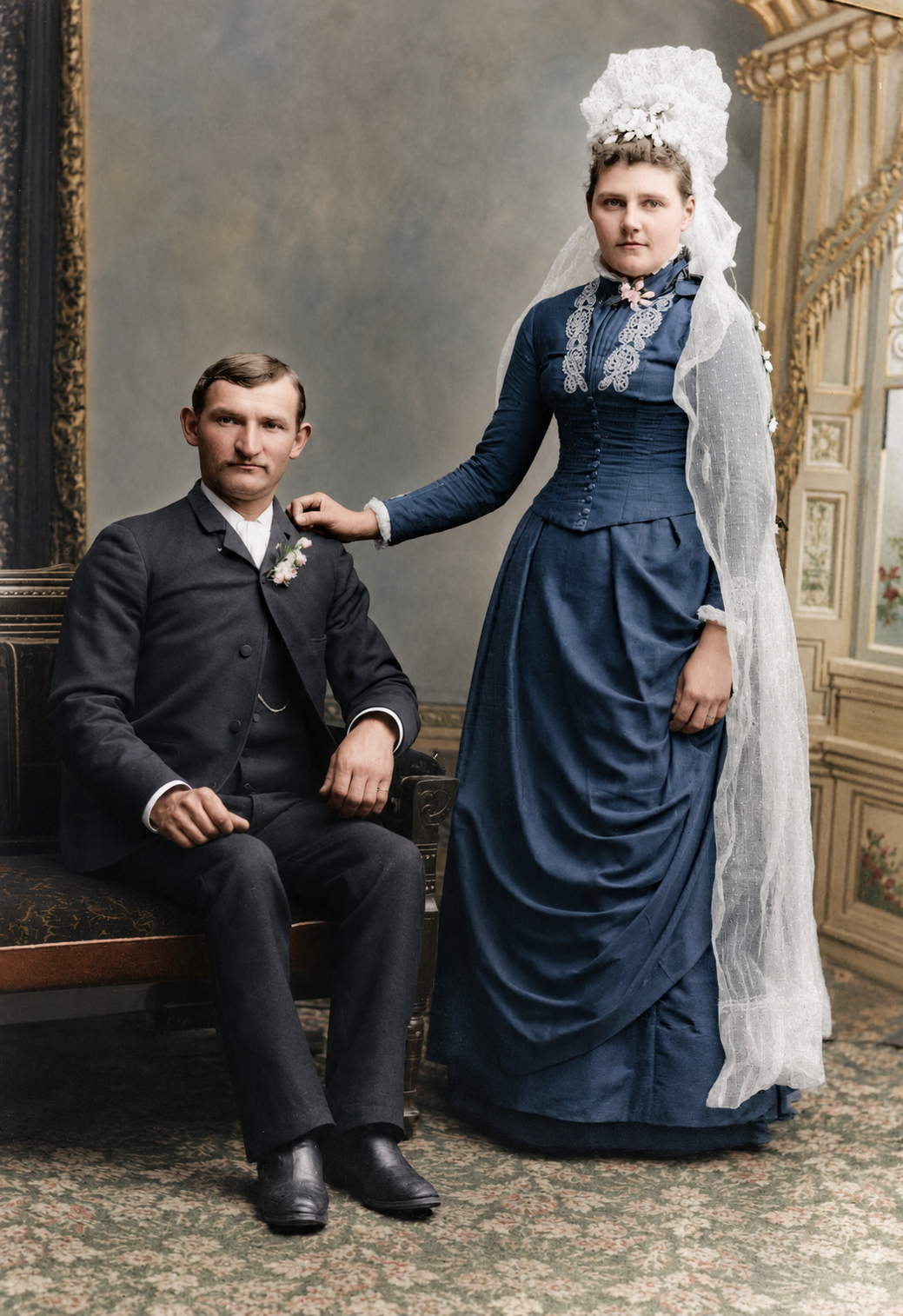 Riemer-Meyer marriage, 1889, Watertown, Wisconsin