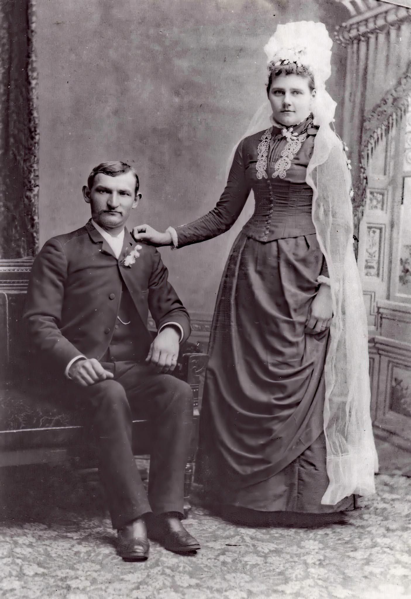 Albert Heinrich Gustav Riemer and his bride Rosalia (Rose) Meyer, Wisconsin