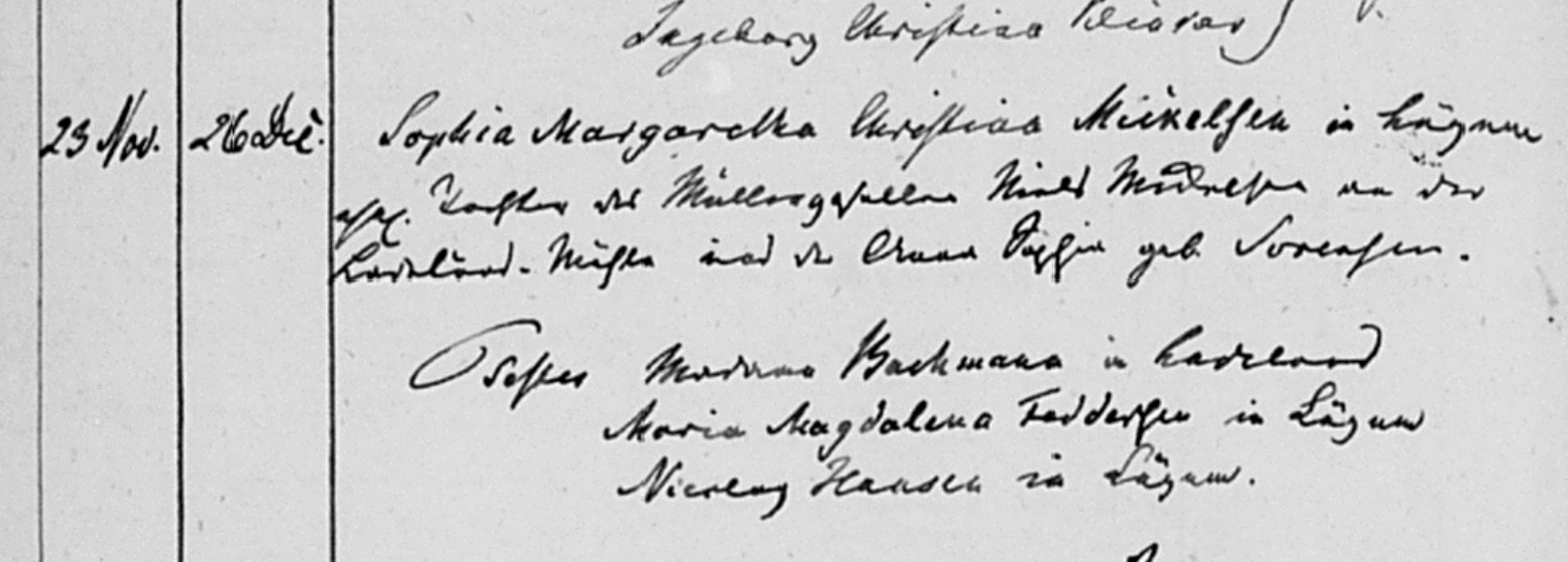Baptism, Sophia Margaretha Christina Michelsen Michelsen, 1847